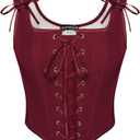 SCARLET DARKNESS Women's Renaissance Corset Tops Vintage Lace Up Overbust Bustier Bodice, Size US 6
