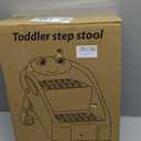 Toddler Step Stool, Easy to Fold Step Stools for Toddlers with Non-Slip Surface & Alphabet Patterns, Lightweight & Cute Kids Step Stool for Potty Training, Bathroom Sink, and Bedroom, Gray