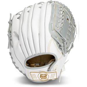 Franklin Sports Fastpitch Softball Glove - Field Master Fastpitch + Softball Mitt - Womens + Girls Righty Glove - Adult + Youth Gloves - Right Hand Throw - 12.0" - White + Grey