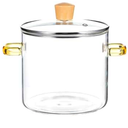 GANAZONO Glass Cooking Pot Glass Stovetop Pot Clear Pot Cookware Saucepan 2300ml, Pack of 2