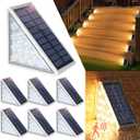 Solar Stair Lights  Waterproof IP67 Step & Deck Lighting for Outdoor Patio, Garden, and Home Dcor  Solar-Powered LED Stairway Lights (Warm White, 6 Pack)