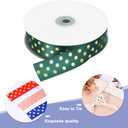 MECCANIXITY Polka Dots Grosgrain Ribbon 50 Yards 1 Inch Dark Green with Gold Dots Polka Dots Ribbon Bow Decoration for Crafts Gift Wrapping Wedding DIY Handmade