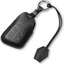 Jayanes Genuine Leather Key Fob Cover Compatible with Chevy Equinox Traverse Blazer EV GMC Terrain 2025 2024 and Buick Envision 2025-2021 Key Fob Case with Keychain & Lanyard (5 Buttons, Black)