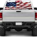 Rear Window Decals for Trucks - 65x22 in Back Window American Flag Decals Fit Most Pickup Trucks SUV, Vinyl Back Window Decal Truck Rear Window Graphics for Personalized Decoration