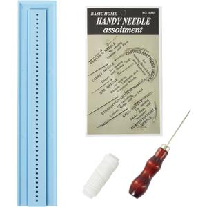 Signature Punching Tools for Bookbinding Supplies with an Awl and Cradle for Starter, Plastic Easy Scrapbooking Kits for DIY Crafts, Notebook, Journals, Planners, Blue (9 inch)