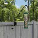 2 Pack Heavy Duty Deck Hook, 17 Inch Railing Hook, 360 Degree Swivel Plant Hanger, Solid Metal Deck Hangers for Hanging Bird Feeders, Wind Chimes, Lanterns and Flower Pots, Black