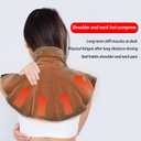 Microwavable Heating Pad for Neck and Shoulders Weighted Warmer Wrap with Moist Heat, Hot & Cold Compress for Pain Relie