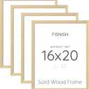 16x20 Picture Frame Set of 4, Natural Solid Wood Picture Frames, Display 16x20 Photos without Mat, Horizontal or Vertical Wall Mounting Poster Frame, Oak Wood Grain