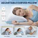 A-Pce Cooling Shredded Memory Foam Neck Support Pillow, King Size Set of 2 | Adjustable Firmness, Luxury Feel Pillows, Suitable for Side Back Stomach Sleepers, Ideal for Hot Sleepers, 48*91cm