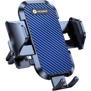 VICSEED Phone Mount for Car with Double Lock Clip, Air Vent Cell Phone Car Mount, Universal Car Phone Holder, 360 Rotation Easy Clamp Phone Stand for iPhone 17 Pro Max Android Samsung, Blue