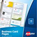 Avery Clear Business Card Organizer Pages for 3 Ring Binders, Pack of 10, Holds 200 Cards Total (76009)