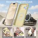Ktele Magnetic for iPhone 17 Pro Case [Compatible with Magsafe] [Premium Silicone Satin-Smooth Touch] Slim Shockproof Anti-Scratch Microfiber Lining Case, 6.3 inch, Creamy Yellow