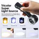 Handheld 10X Jewelry Magnifying Glass Rechargeable with UV & LED Lights and Flashlight in One, Professional Loupe Magnifier 30mm Optical Lens with 2 Reticle Scales for Watchmaker, Jeweler, Collector