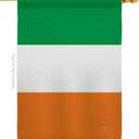 Irish Flag Ireland Home Decor Banner St Patrick Tapestry Shamrock Lucky Holiday Wall American Patio Decorations Small Lwan Garden March Clover Outdoor Erin go Bragh Gifts Made In USA (House Flag 28" x 40" Only)