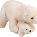 Wild Republic Mom & Baby Polar Bear Plush, Stuffed Animal, Plush Toy, Gifts for Kids, 14"