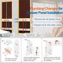 ELLO&ALLO Stainless Steel Shower Panel Tower System,LED Rainfall Waterfall Shower Head 6-Function Faucet Rain Massage System with Body Jets, Brushed Gold