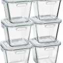 Glass Soup Containers with Lids 32 oz, 4 Cup Glass Storage Containers, Tall Borosilicate Glass Food Storage Containers for Lunch, Ice Cream, Travel and Deli, Soup Freezer Safe Containers with Lids (Transparent6)