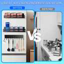 Stbhgfrxr magnetic spice rack for refrigerator, 3-pack magnetic shelf, mobile 10-hook kitchen organizer, magnetic shelves and magnetic shelf for fridge