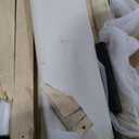 Merax Boucle King Size Bed Frame with Wingback Headboard, Solid Wood Upholstered Platform with Walnut Wooden Legs, No Box Spring Needed, Ivory