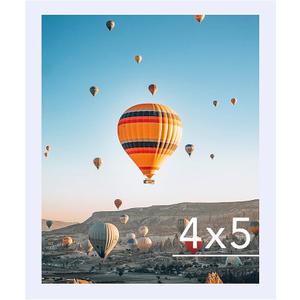 JCJMY 4x5 Picture Frame White for Wall Hanging or Tabletop, Wall Mounting Horizontally or Vertically, 4 x 5 Wall Gallery Poster Photo Frame with Shatter Resistant Plexiglass, White