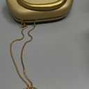 NEWROGENG Clutch Purses for Women Formal, PU Leather Evening Bags with Chain, Trendy Metal Handle Purses and Handbags 2025, Leather Gold