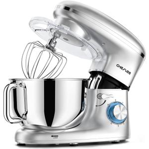 CHeflee Stand Mixer,600W 6+P With 6.5QT Stainless Steel Bowl,Dough Hook, Wire Whip & Beater,for Most Home Cooks,Silver CHeflee Stand Mixer,600W 6+P With 6.5QT Stainless Steel Bowl,Dough Hook, Wire Whip & Beater,for Most Home Cooks,Silver