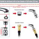 Brass sink faucet to garden hose adapter, Ceaeso Sink Faucet Adapter Kit with Aerator,Multi-thread garden hose adapter for male to female connectors
