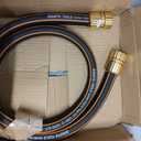 Giraffe Tools Garden Hose 5/8" Custom Length, No Kink, Flexible, Leakproof Water Hose, 600 Burst PSI, 4ft Double Female Fittings,Black Orange