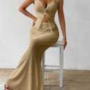 QJQ Skirt Sets Women 2 Piece Outfits Summer Twist Front Halter Tank Tops Bodycon Long Maxi Fishtail Skirt (L)