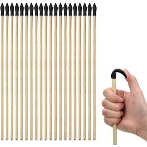 Basbon 20 Pcs Wooden Arrows Soft Rubber Tips, 17 Inch Handmade Wooden Toy Arrow for Kids and Beginners, Archery Bows Outdoor Play Cosplay Costume Decoration