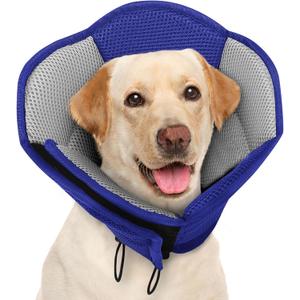 AOFITEE Large Dog Cone - Soft Dog Cone Stop Licking, Adjustable Extra Large Cones Dogs for Wound Healing, Pet Elizabethan Cones Collar After Surgery, XL Fabric Pet E-Collar, Blue X-Large