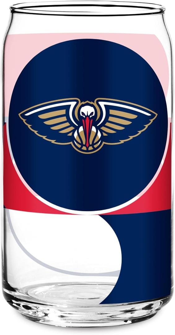 Rico Industries NBA Basketball Standard 16-oz Can Shaped Glass