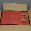 FACEBAG 100-Pack Red Paper Bags with Handles Bulk,8x4.25x10.5 Inch Gift Bags, Red Kraft Paper Bags, Applicable to Retail, Party, Shopping, FestivalReusable & Durable