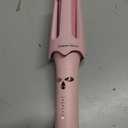 Auto Rotating Hair Curler - 4 Temperature and Timer Settings, Automatic Curling Iron with Automatic Shut-Off, Anti-Tangle and Scalding, Curling Wand for Long Lasting Curls (Pink)