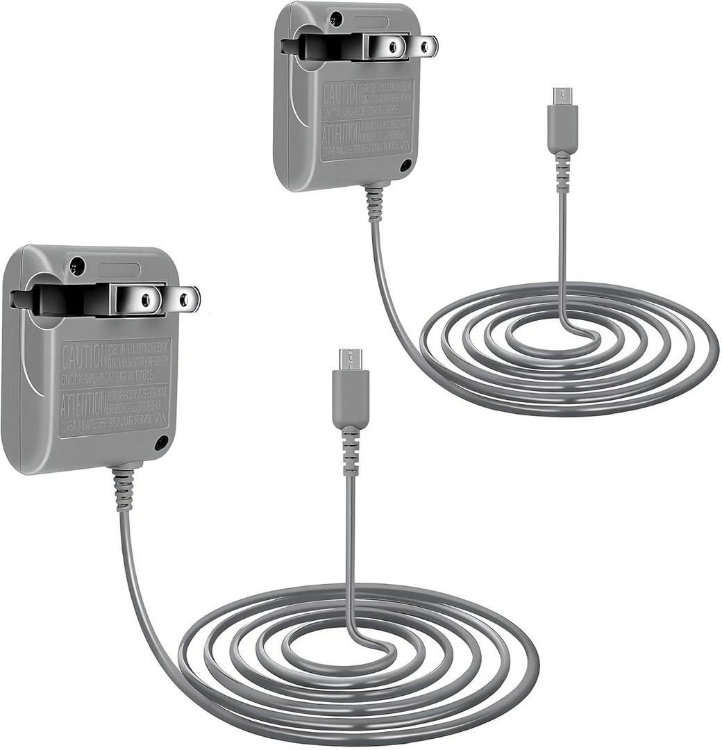 2 Pack DS Lite Charger, Charging Adapter for Nintendo DS Lite, 100-240V AC Wall Power Adapter