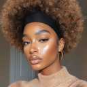 quickwig Afro Headband Wig Short Afro Kinky Curly Wigs with Headbands Attached Glueless Synthetic Wear and Go for Black Women Fluffy Bouncy Afro Wigs for Daily Party(1B30,12 Inch)