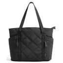 BAGSMART Crush Tote Bag for Women, 20L Puffer Work Tote with Zipper, Travel Essentials Quilted Nurse Hospital Bag, Black