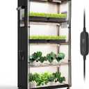 Bstrip Indoor Greenhouse with Grow Light, Plant Stand with 4 Pack 24W Full Spectrum Plant Lights, Plant Shelf with Tent for Indoor Plant, Seed Starting, Seed Tray, 29.5"x13.8"x59"