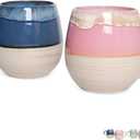 Bosmarlin Large Ceramic Coffee Mugs Set of 2, 21 Oz, Dishwasher and Microwave Safe, Big Oversized Cup with Handle for Wome/Men, Reactive Glaze (Deep Blue&Pink)