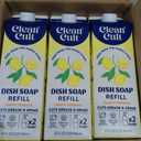 Cleancult Dish Soap Liquid Refills - Plant Based Cleaning Power - Cuts Grease & Grime - Free of Harsh Chemicals - Uses 90% Less Plastic - Lemon Verbena - 32 oz/3 Pack