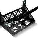 Universal Battery Mounting Tray, Battery Holder Bracket Compatible with RV Trailer Car Boat Truck, Heavy Duty Battery Box Mount Hold Down Bracket Relocation Kit for Group 24 Battery Box (Black)