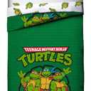 Jay Franco Nickelodeon Teenage Mutant Ninja Turtles Green Bricks 4 Piece Toddler Bed Set - Includes Reversible Comforter & Sheet Set Bedding - Super Soft Fade Resistant Microfiber