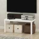 Furinno Simplistic TV Stand, Modern Entertainment Center, Triple Thick TV Table, TV Console for TV up to 40 Inch, for Living Room, Bedroom, White