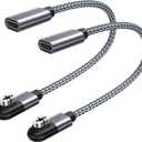 RUXELY USB C to Shokz Charging Cable Adapter 2Pack,AfterShokz Headphone Charger,Type C Magnetic Short Cord for Shockz OpenRun Pro S810,Aeropex AS800,OpenRun Mini,Open Run Air S803,OpenComm 2 UC ASC100 (Gray)