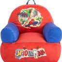 Idea Nuova Marvel Spiderman Kids Sofa Bean Bag Armchair, Soft Plush Lounge Chair for Bedroom or Playroom, 17 inches x 17 inches x 20 inches