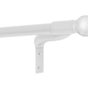 Smart Rods Easy Install Cafe Curtain Rod, Ball Finial 48-120in
