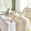IVAPUPU 6 Pcs Cheesecloth Table Runner - 10ft Nude Boho Gauze Cheese Cloth Table Runners for Baby Shower Decoration Wedding Party Summer Garden Farmhouse