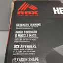 RBX Vinyl Coated Hand Weight Dumbbell Set - Hex Shaped, Roll Free for Body Building/Sculpting/Strength Training Exercise, (Set of 2) 15Lbs