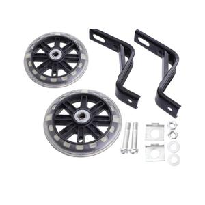 Set Kids Bike Training Wheels Flashing Mute Bike Wheel with Bracket Stand Holder Kid Bicycle Accessories Glow Accessories s Child Stroller Stable Wheel