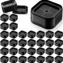32 Pcs Bed Risers, Adjustable Rectangular Furniture Risers Lift to 1.38 Inch Stackable Black Plastic Furniture Riser Blocks for Chair Legs, Table Legs, Sofa, Refrigerator, Dorm